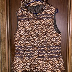 New Directions Woman Animal Print Quilted Vest 2X